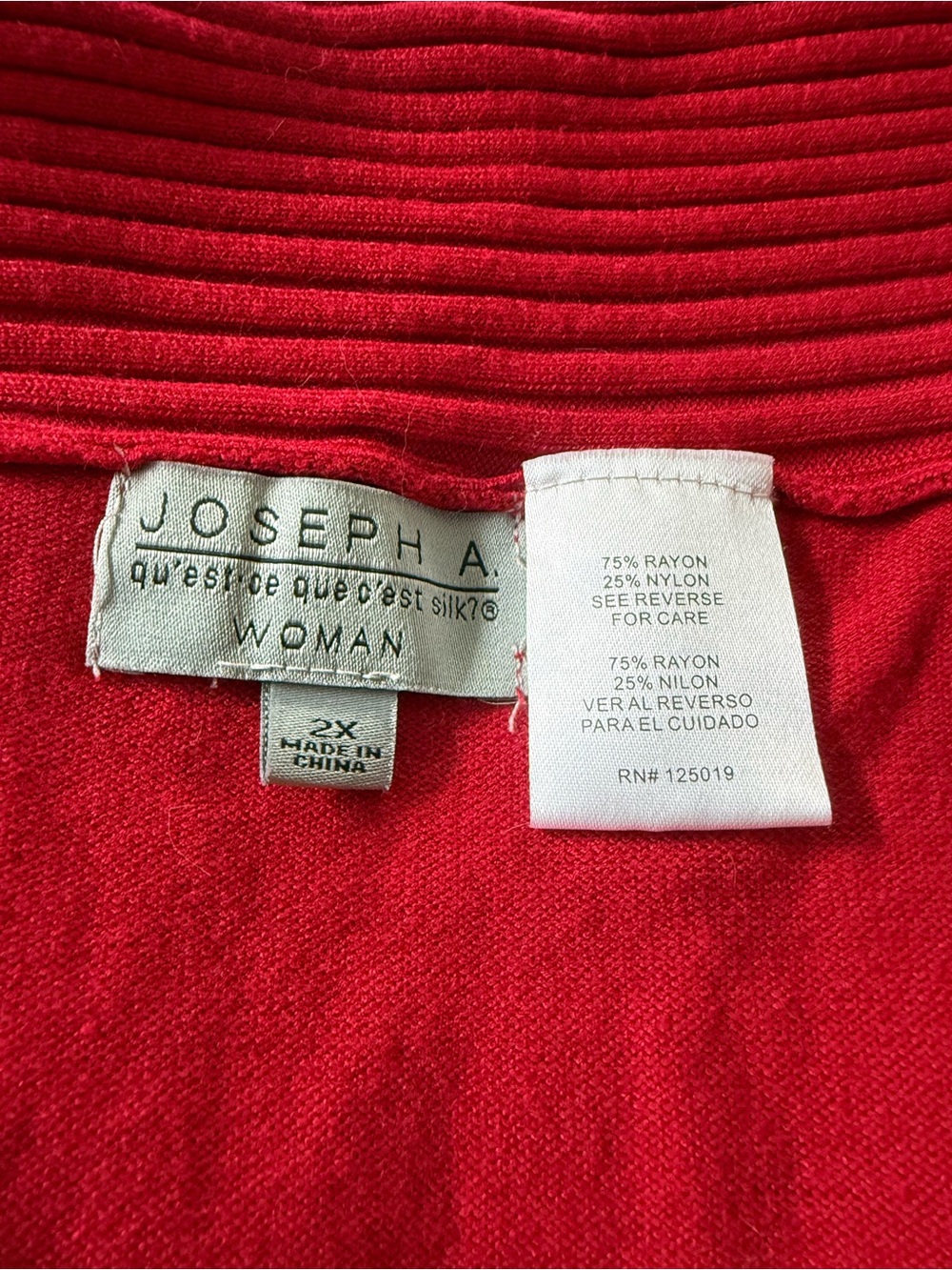 Joseph A Red Ruffled Open-Front Cardigan - Picture 3 of 5